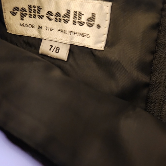 Black leather mini suade vintage skirt split end ltd: Great cond..zipper in back - Picture 2 of 3